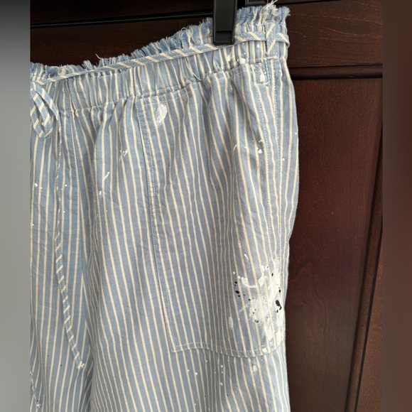 Raquel Allegra Utility Cotton Stripe Painter’s Pants - Blue/White - US Size M - Picture 5 of 10